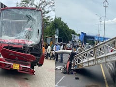 கத்திப்பாரா அருகே சாலை வழிகாட்டி பலகை விழுந்து ஒருவர் உயிரிழப்பு..! அரசுப் பேருந்து பலத்த சேதம்..!