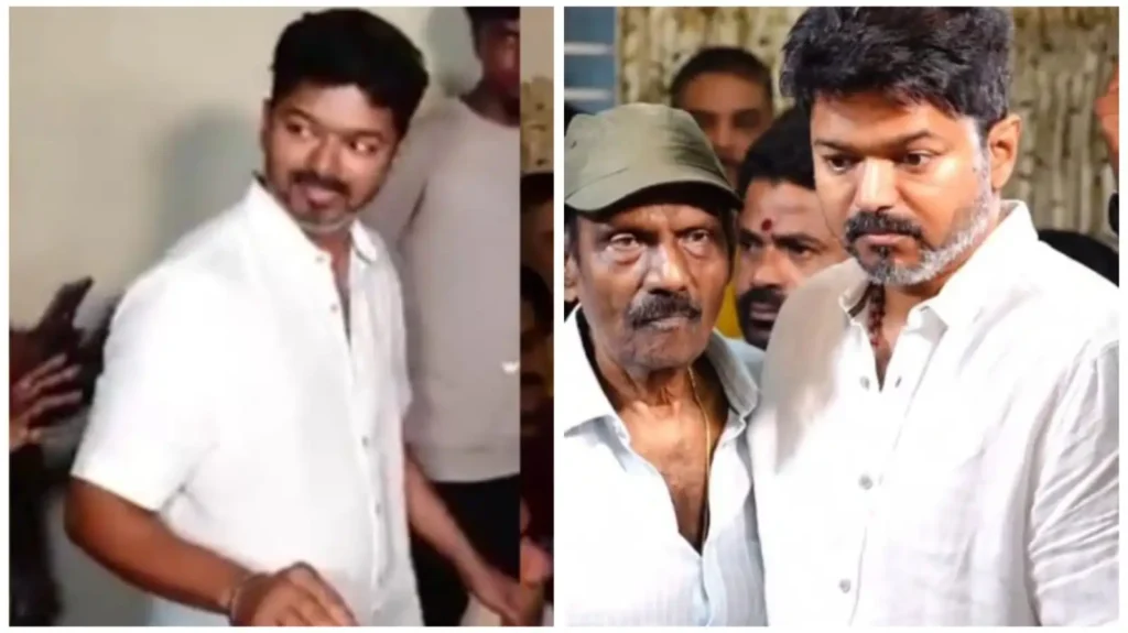 துக்க வீட்டில் இப்படி செய்யலாமா..? நடிகர் கவுண்டமணி வீட்டில் விஜய் செய்த அதிர்ச்சி செயல்..!! வலுக்கும் கண்டனம்..!!