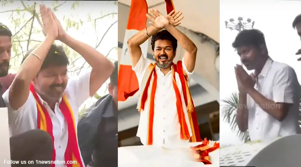 மதுரையில் கால் வைத்த விஜய்.. பூக்களை தூவி தொண்டர்கள் மற்றும் ரசிகர்கள் உற்சாக வரவேற்பு..!!