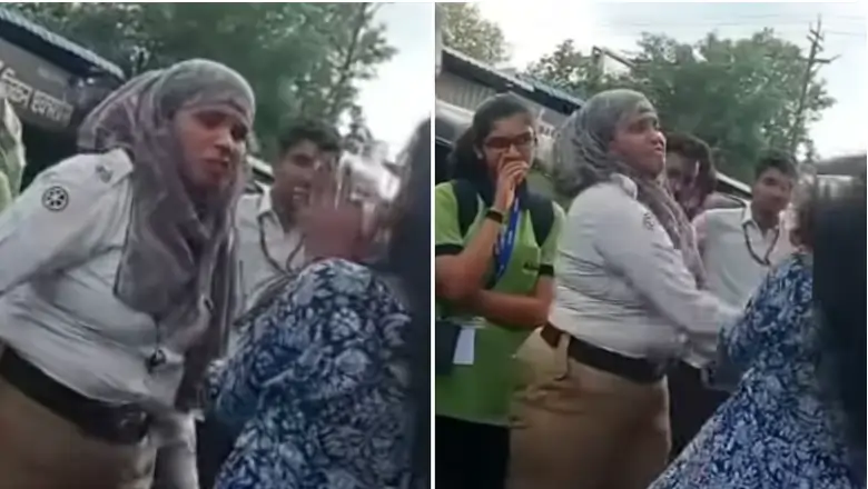 ஸ்கூட்டியில் வேகமாக சென்ற மாணவியை கன்னத்தில் பளார் விட்ட டிராபிக் போலீஸ்..!! – வைரலாகும் வீடியோ