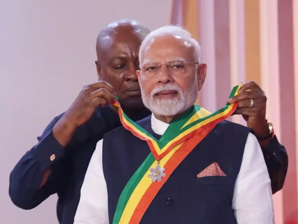 award modi 2025 கானா அரசு நாட்டின் உயரிய விருதை பிரதமர் மோடிக்கு வழங்கி கௌரவம்…!