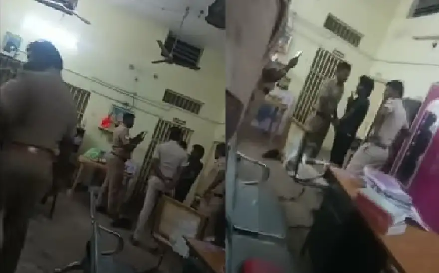 video police 2025 காவல் நிலையத்தில் துரத்தி துரத்தி அடிக்கும் போலீஸ்…! திருப்புவனம் சம்பவத்தை தொடர்ந்து மற்றொரு அதிர்ச்சி