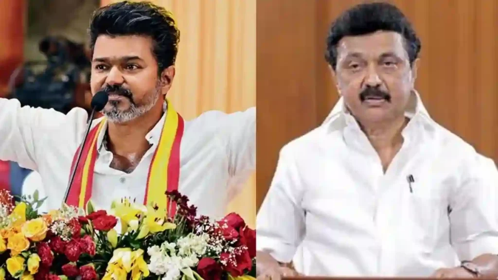 TVk vijay stalin 2026 சட்டமன்ற தேர்தலில் தவெக தனித்து நின்றாலும் 23% வாக்குகளை கைப்பற்றும்…! வெளியான சர்வே..!