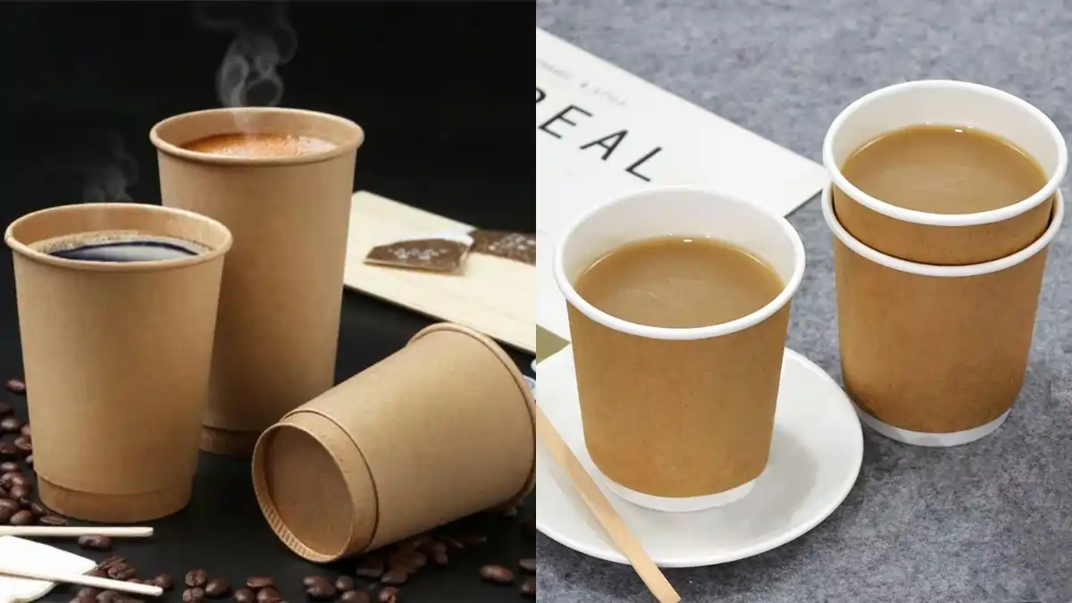 drink tea and coffee in paper cups