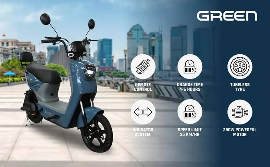 green sunny விலை ரூ.28,499 தான்! 60 கிமீ மைலேஜ் தரும் எலக்ட்ரிக் ஸ்கூட்டர்.. ரூ.10க்கு 100 கிமீ செல்லலாம்!