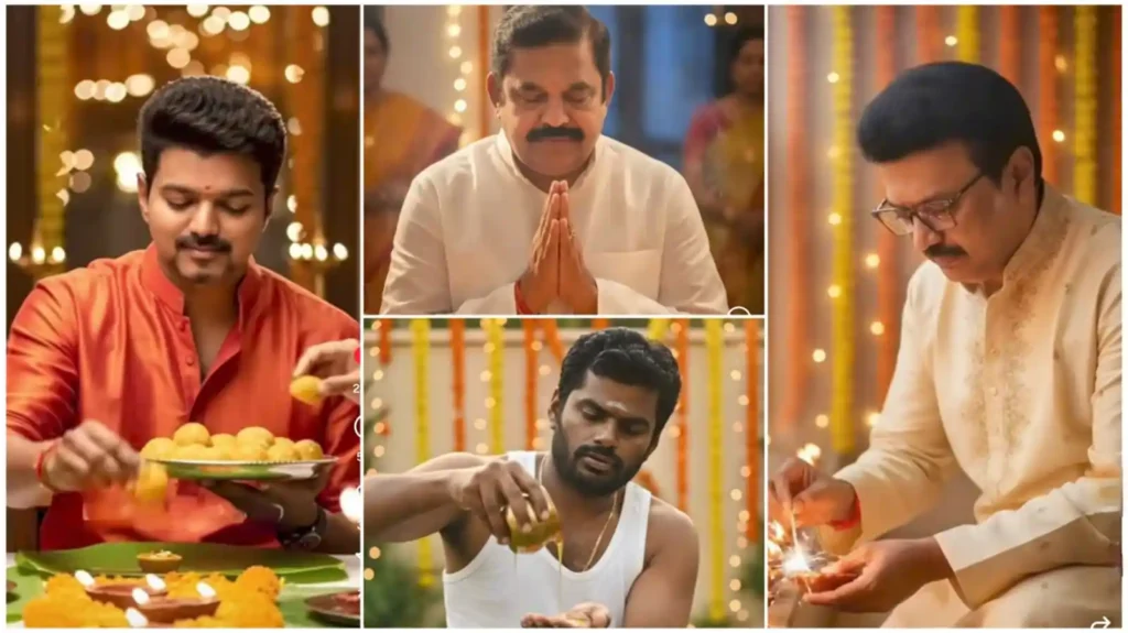 Diwali 2025 2 ஒரே வீட்டில் தீபாவளி கொண்டாடும் CM ஸ்டாலின், எடப்பாடி பழனிசாமி, அண்ணாமலை, விஜய்..!! வைரலாகும் வீடியோ..!!