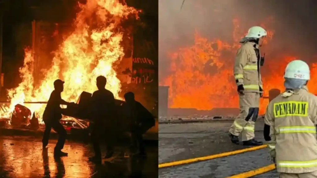 Oil Tanker Fire in Indonesia பயங்கரம்!. எண்ணெய் கப்பலில் தீ விபத்து!. வெடித்து சிதறிய டேங்கர்கள்!. 10 பேர் பலியான சோகம்!