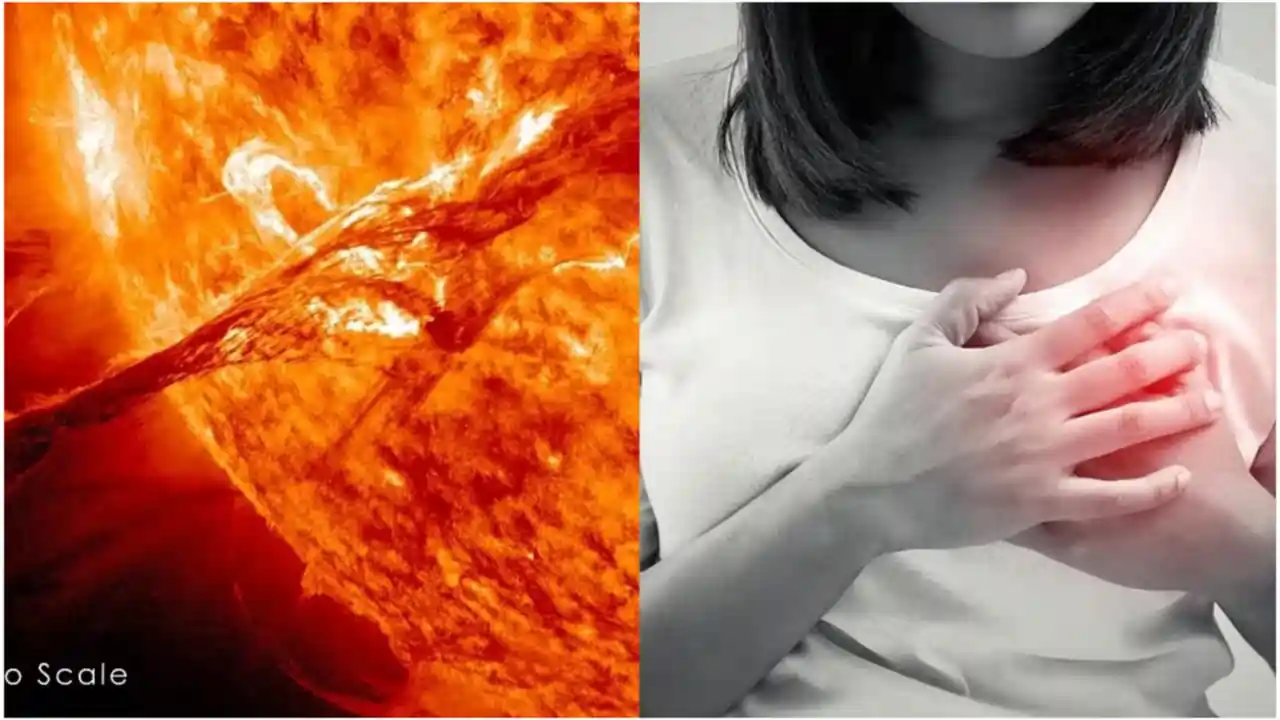 Solar storms women heart attack