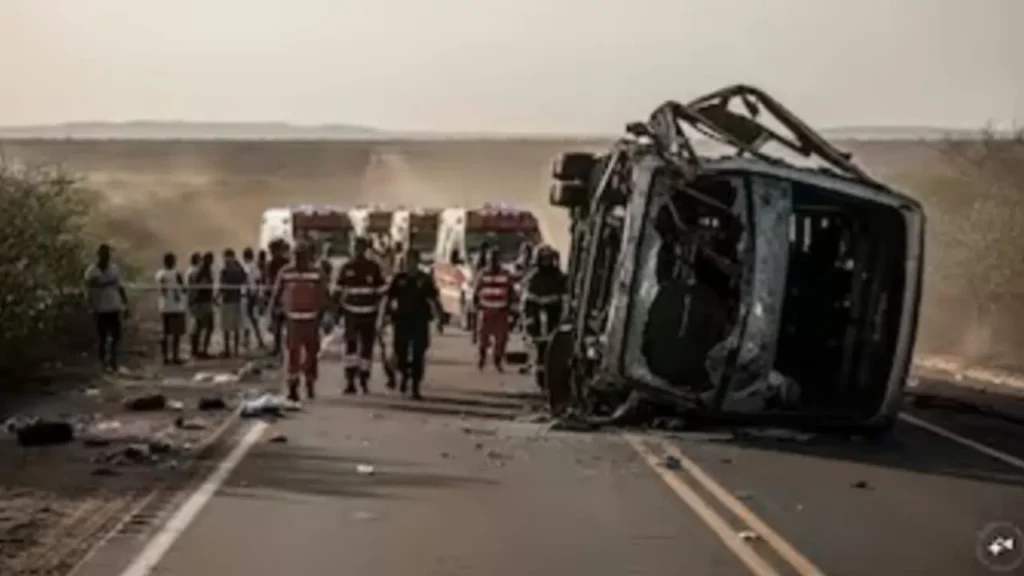 brazil bus accident பேருந்து பாறையில் மோதி கோர விபத்து!. 11 பெண்கள் உட்பட 17 பேர் பலி!. பிரேசிலில் சோகம்!