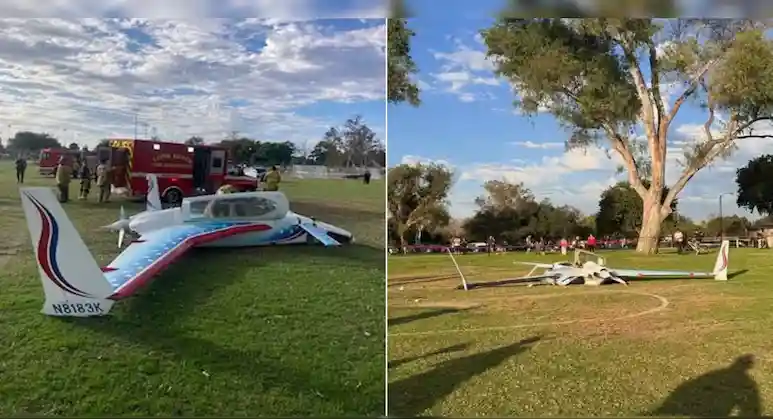 california park accident அவசரமாக தரையிறங்கும் போது விபத்துக்குள்ளான விமானம் பெண் மீது மோதியது.. அதிர்ச்சி சம்பவம்!