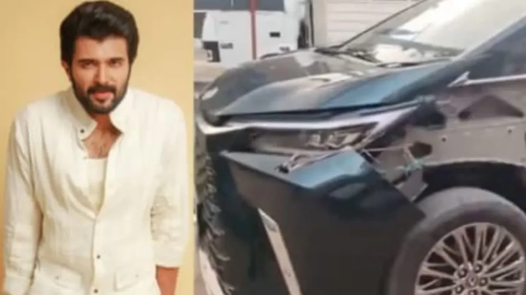 vijay deverakonda car accident கார் விபத்தில் சிக்கிய நடிகர் விஜய் தேவரகொண்டா!. நூலிழையில் உயிர் தப்பிய அதிர்ச்சி!. வைரல் வீடியோ!