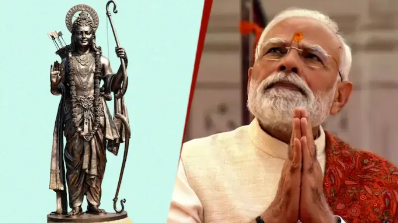 pm modi bronze statue of lord ram