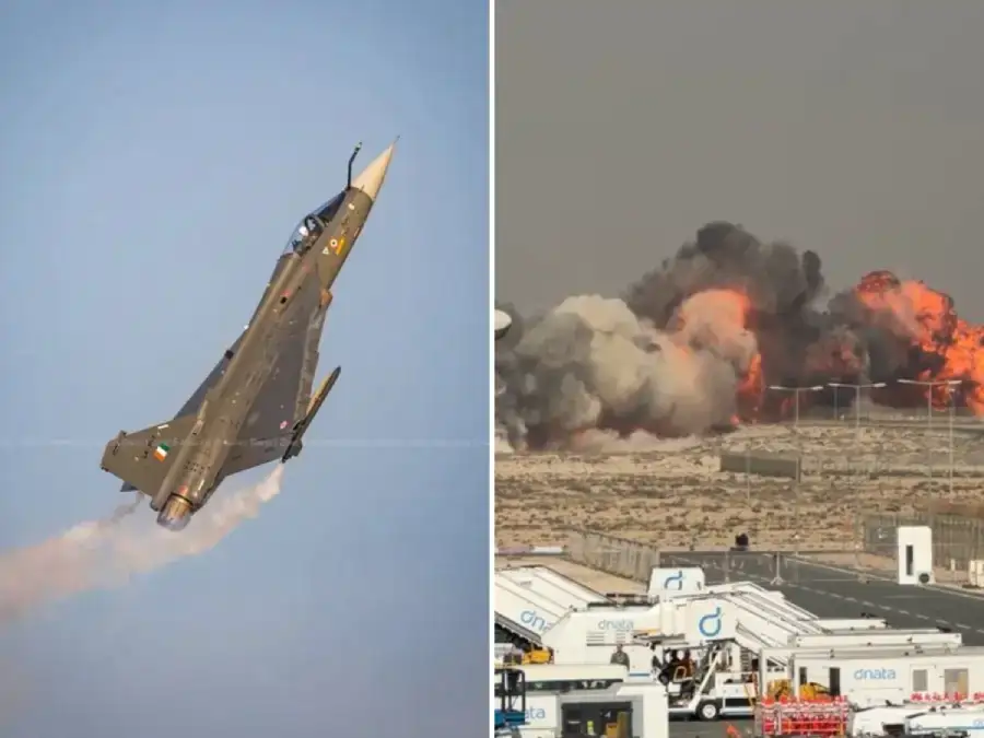 Breaking : துபாய் விமான கண்காட்சியில் இந்திய போர் விமானம் வெடித்து சிதறி விபத்து! பதற வைக்கும் வீடியோ!