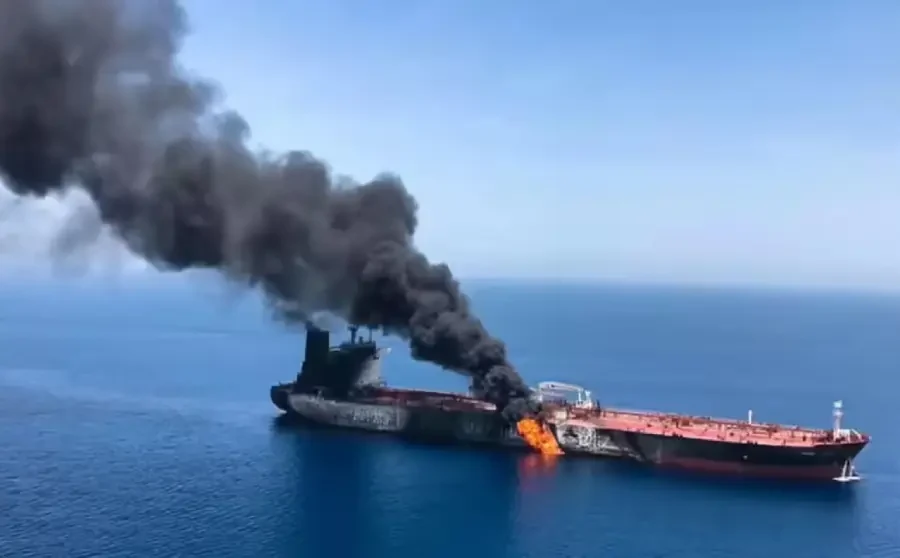 oil tanker fire iran israel war