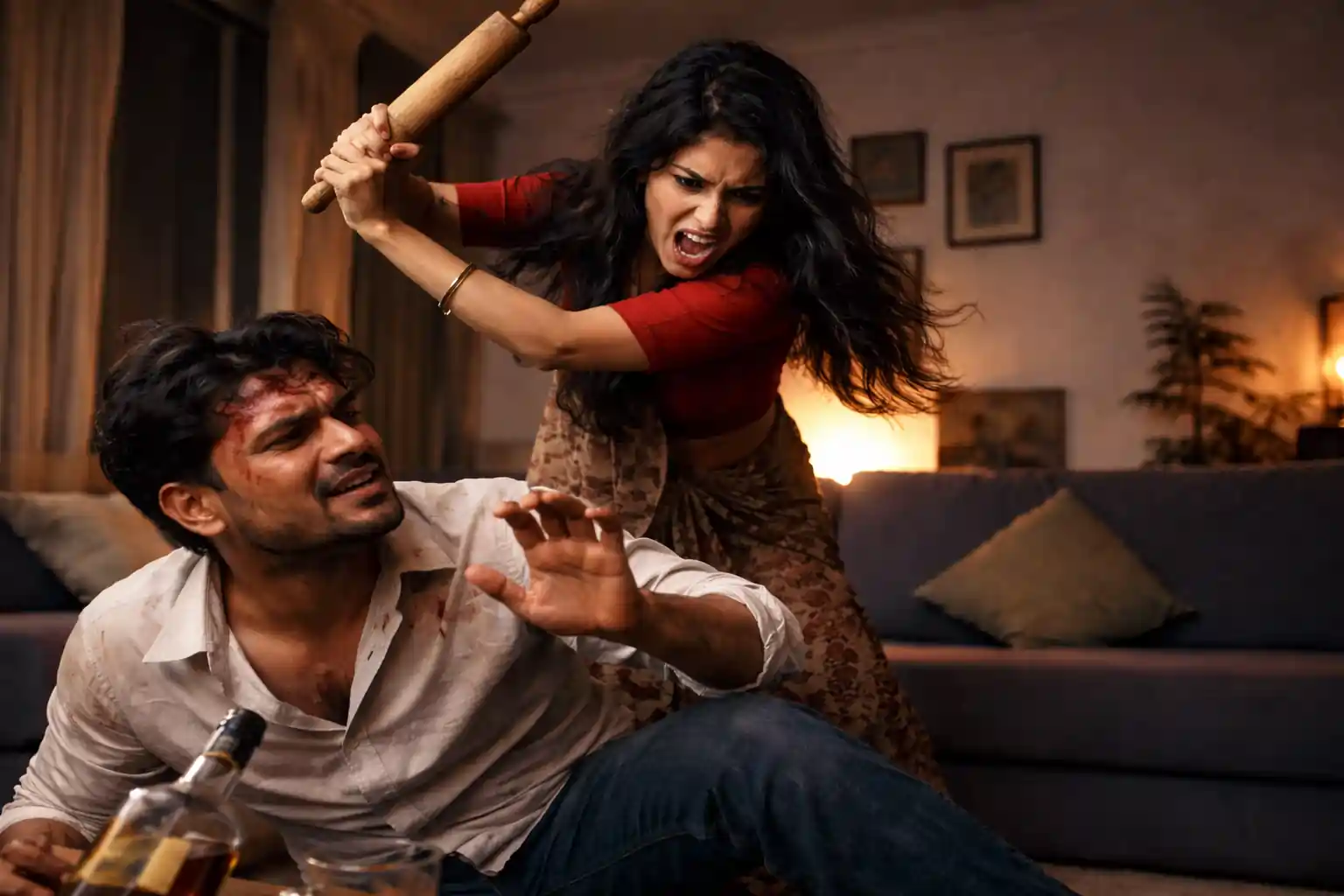 Violence in a tense household conflict