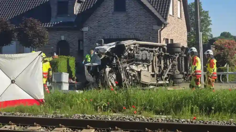 belgium train school bus crash