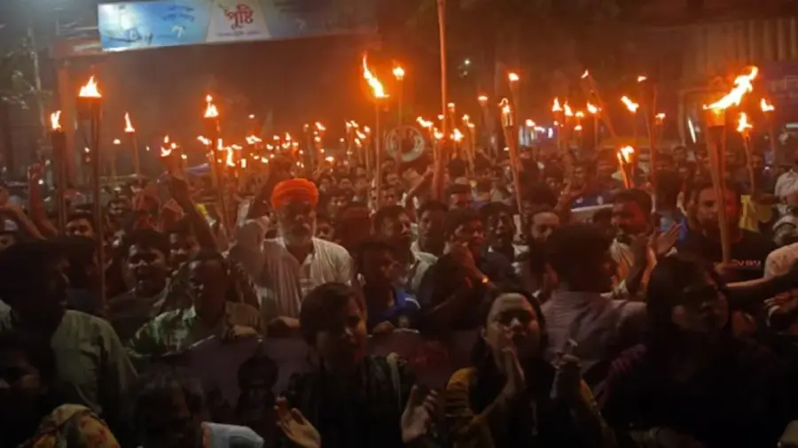 hindu massive protest in dhaka 1