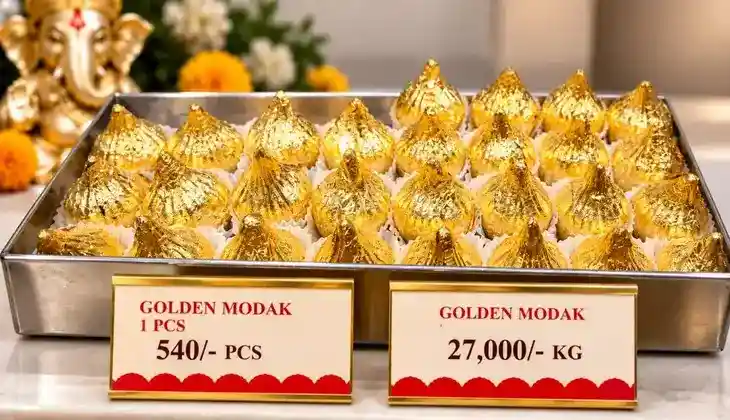 விநாயகர் சதுர்த்தி ஸ்பெஷல்! தங்க முலாம் பூசுன கொழுக்கட்டை.. இதோட விலைய கேட்டா ஷாக் ஆகிடுவீங்க!