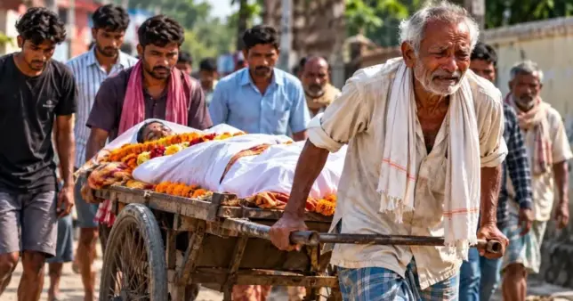 ஆம்புலன்ஸ் இல்லை.. பணமும் இல்லை.. மனைவியின் உடலைத் தள்ளுவண்டியில் எடுத்துச் சென்ற முதியவர்..