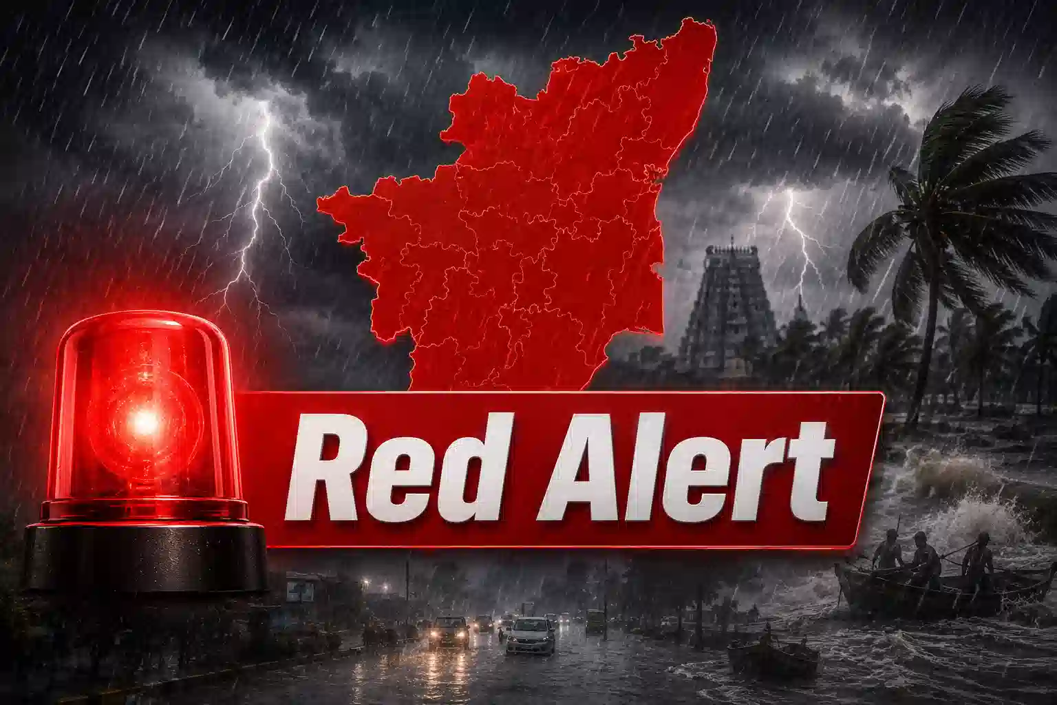 Red Alert Cyclone Over Tamil Nadu
